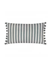 Sanderson Flax Sessile Leaf Ruffled Rectangular Cushion - Image 3 of 5