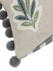 Sanderson Flax Sessile Leaf Ruffled Rectangular Cushion - Image 5 of 5