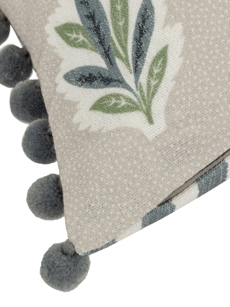 Sanderson Flax Sessile Leaf Ruffled Rectangular Cushion - Image 5 of 5