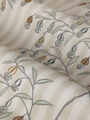 Sanderson Natural Chinese Lanterns Embroidered Floral Striped Pencil Pleat Curtains - Image 5 of 5