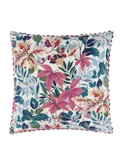 Sanderson Mulberry or Blue Robins Wood Woodland Flora Scalloped Cushion - Image 1 of 4