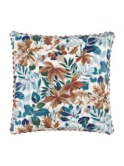 Sanderson Russet or Ink Robins Wood Woodland Flora Scalloped Cushion - Image 1 of 4