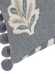 Sanderson Delph Blue Sessile Leaf Ruffled Rectangular Cushion - Image 5 of 5