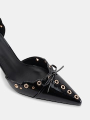 Novo Black Illasi Eyelet Two Part Court Shoes - Image 4 of 6