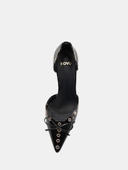 Novo Black Illasi Eyelet Two Part Court Shoes - Image 5 of 6