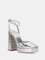 Novo Silver Ilika Platform Close Toe Heels - Image 3 of 6