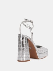 Novo Silver Ilika Platform Close Toe Heels - Image 5 of 6