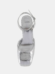 Novo Silver Ilika Platform Close Toe Heels - Image 6 of 6