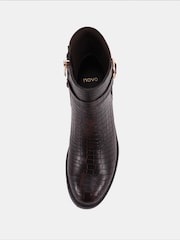 Novo Brown Wide Fit Darya Buckle Chelsea Boots - Image 5 of 6