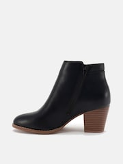 Novo Black Wide Fit Lovida Zip Block Heel Boots - Image 3 of 6