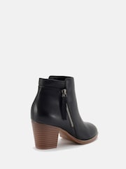 Novo Black Wide Fit Lovida Zip Block Heel Boots - Image 5 of 6