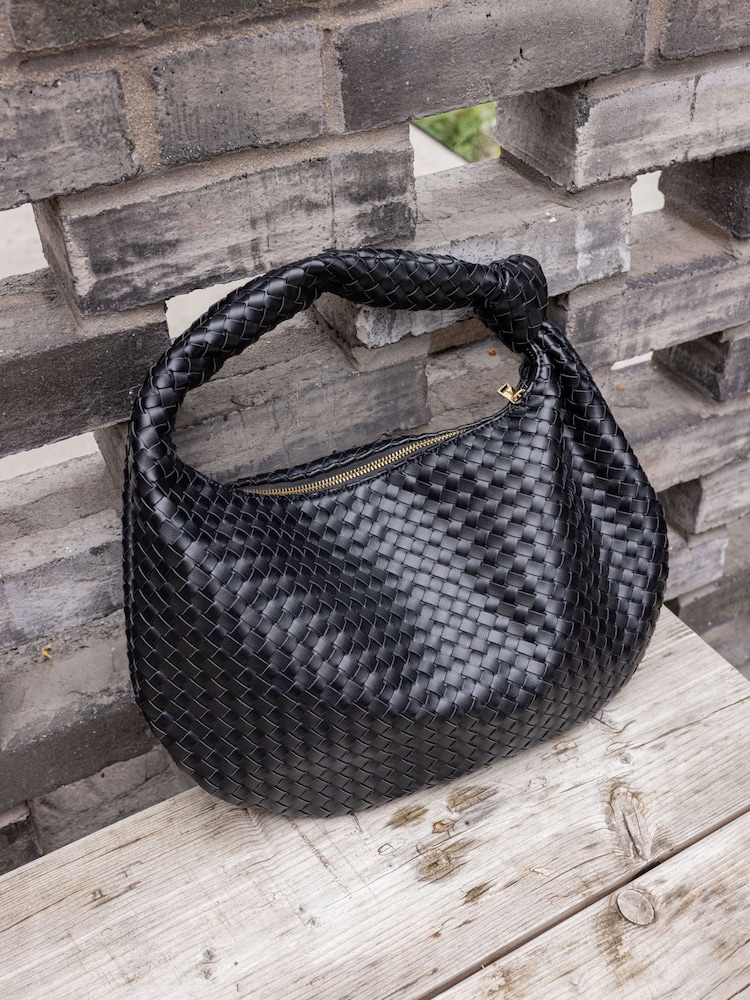 Novo Black Acee Woven Shoulder Bag - Image 1 of 3 Novo Black Acee Woven Shoulder Bag - Image 1 of 3