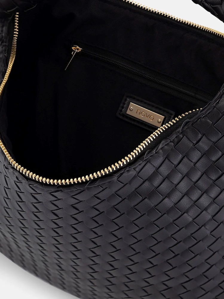 Novo Black Acee Woven Shoulder Bag - Image 3 of 3 Novo Black Acee Woven Shoulder Bag - Image 3 of 3