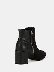 Novo Black Wide Fit Davion Zip Block Heel Ankle Boots - Image 5 of 6