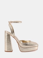 Novo Gold Ilika Platform Close Toe Heels - Image 2 of 6
