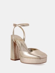 Novo Gold Ilika Platform Close Toe Heels - Image 3 of 6