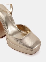 Novo Gold Ilika Platform Close Toe Heels - Image 4 of 6