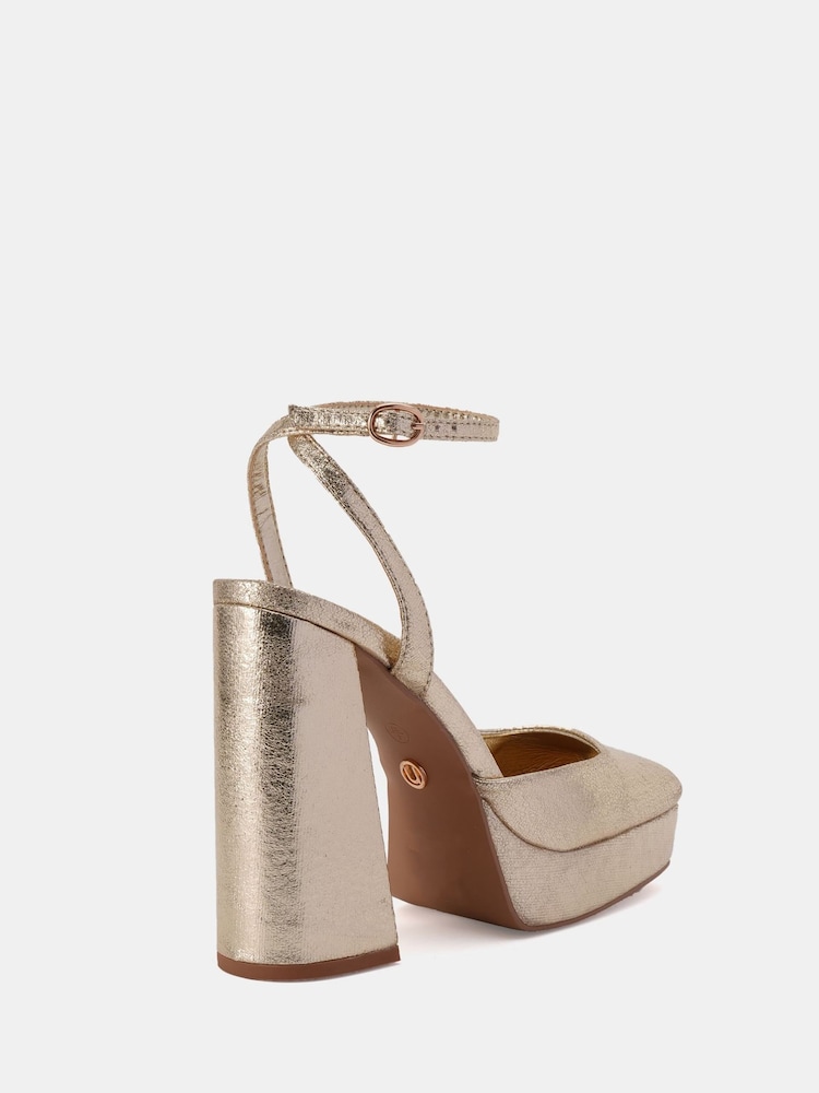 Buy Novo Gold Ilika Platform Close Toe Heels from Next Oman