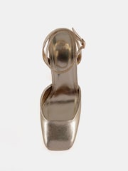 Novo Gold Ilika Platform Close Toe Heels - Image 6 of 6