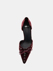 Novo Red Illasi Eyelet Two Part Court Shoes - Image 5 of 6