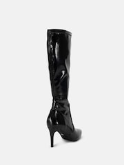Novo Black Orleans Stretch Knee High Point Stiletto Boots - Image 5 of 5
