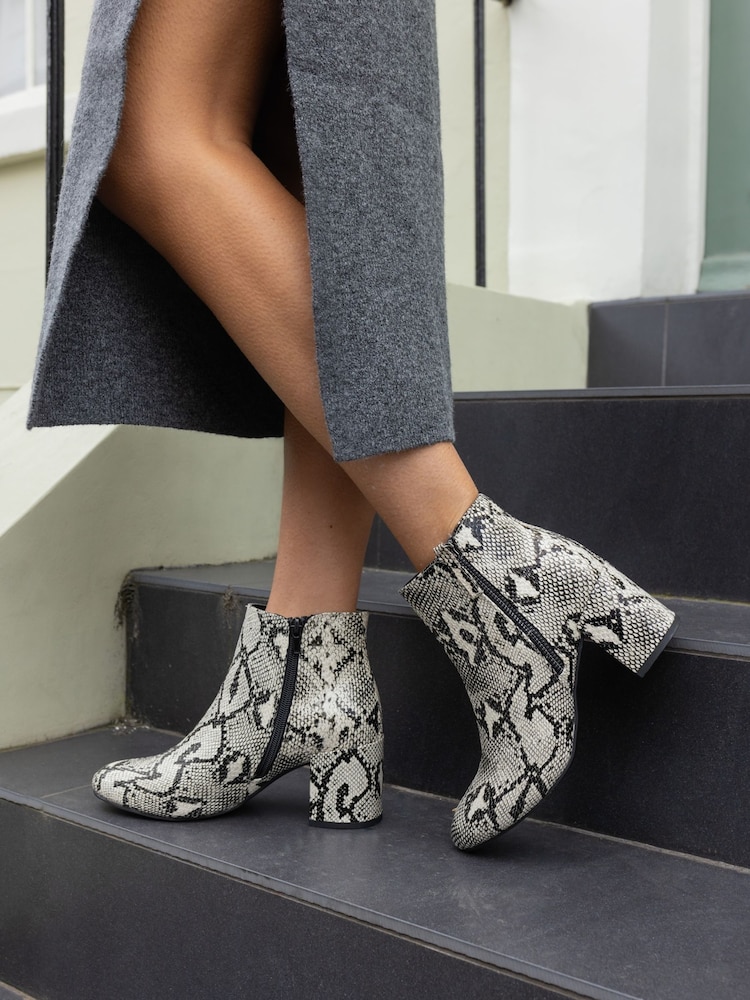 Novo Animal Regular Fit Davion Zip Block Heel Ankle Boots - Image 1 of 6