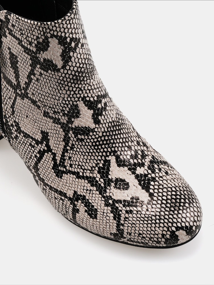 Novo Animal Regular Fit Davion Zip Block Heel Ankle Boots - Image 6 of 6
