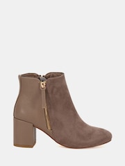 Novo Natural Regular Fit Davion Zip Block Heel Ankle Boots - Image 2 of 6