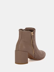 Novo Natural Regular Fit Davion Zip Block Heel Ankle Boots - Image 5 of 6