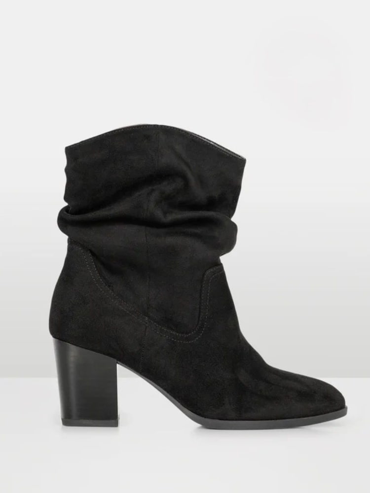 Novo Black Regular Fit Sheryl Slouch Block Heel Boots - Image 2 of 5
