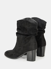 Novo Black Regular Fit Sheryl Slouch Block Heel Boots - Image 3 of 5