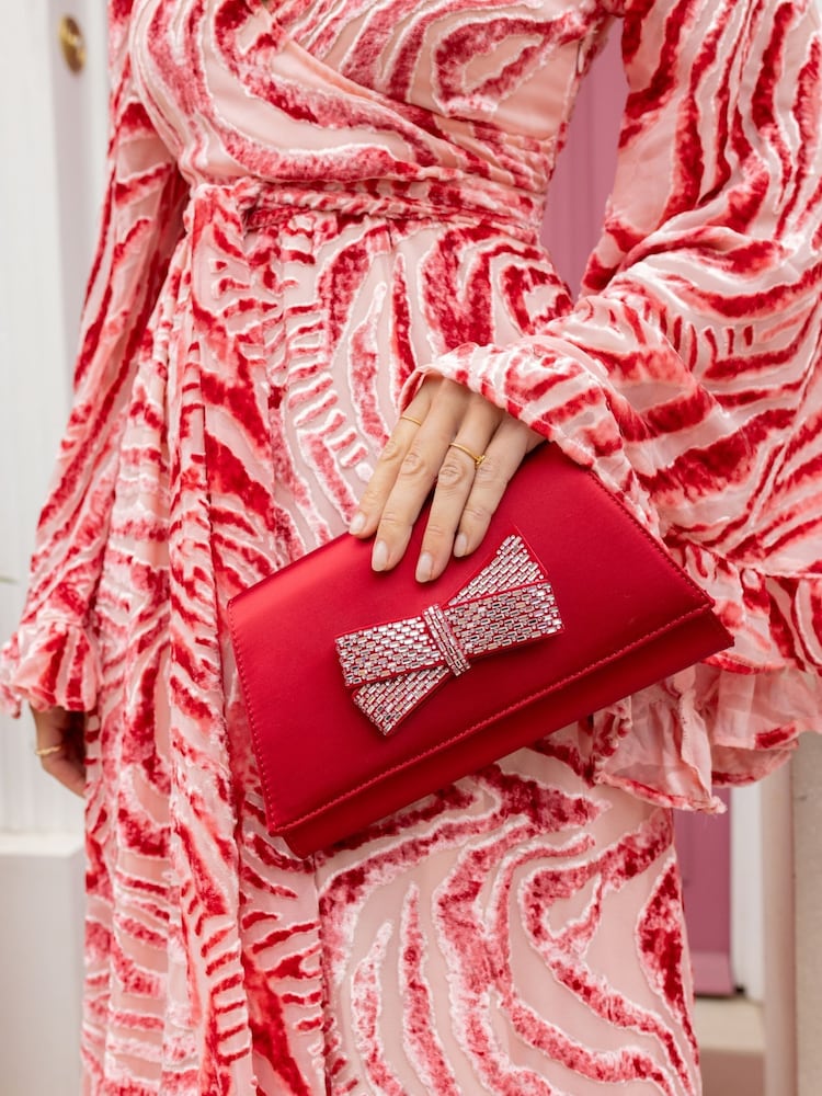 Novo Red Annie Luxe Clutch Bag - Image 1 of 4 Novo Red Annie Luxe Clutch Bag - Image 1 of 4