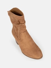 Novo Brown Regular Fit Sheryl Slouch Block Heel Boots - Image 3 of 6