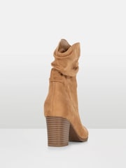 Novo Brown Regular Fit Sheryl Slouch Block Heel Boots - Image 4 of 6