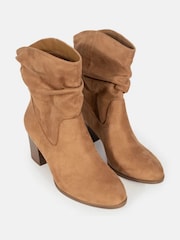 Novo Brown Regular Fit Sheryl Slouch Block Heel Boots - Image 5 of 6