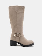 Novo Natural Delaware Harness Biker Knee Boots - Image 2 of 6