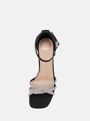Novo Black Cassia Diamante Block Heels - Image 4 of 6