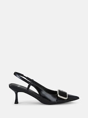 Preto - Novo Isera Point Slingback Buckle Court Shoes - Imagem 2 de 6