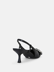 Preto - Novo Isera Point Slingback Buckle Court Shoes - Imagem 3 de 6