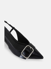 Preto - Novo Isera Point Slingback Buckle Court Shoes - Imagem 4 de 6