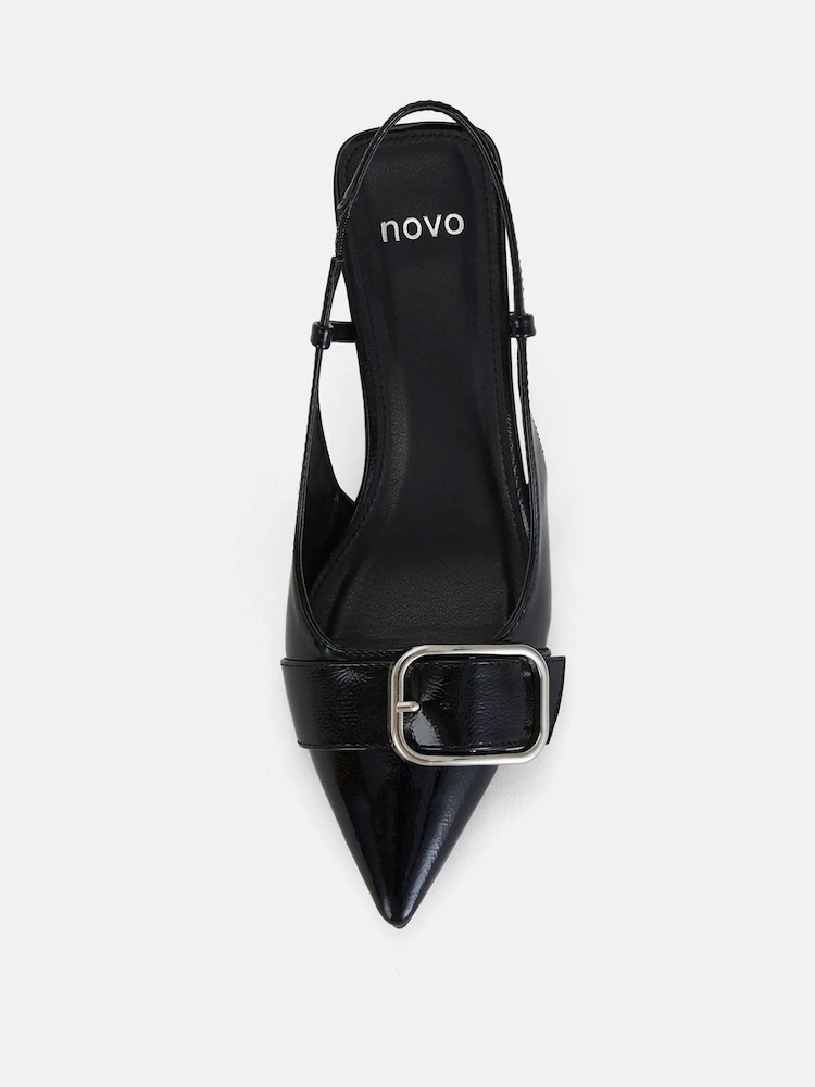 Schwarz - Novo Isera Slingback-Pumps mit Schnalle und spitzer Zehenpartie - Bild 6 von 6 Schwarz - Novo Isera Slingback-Pumps mit Schnalle und spitzer Zehenpartie - Bild 6 von 6