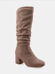 Novo Natural Standard Fit ERIN Rouched Block Heel Knee High Boots - Image 3 of 5