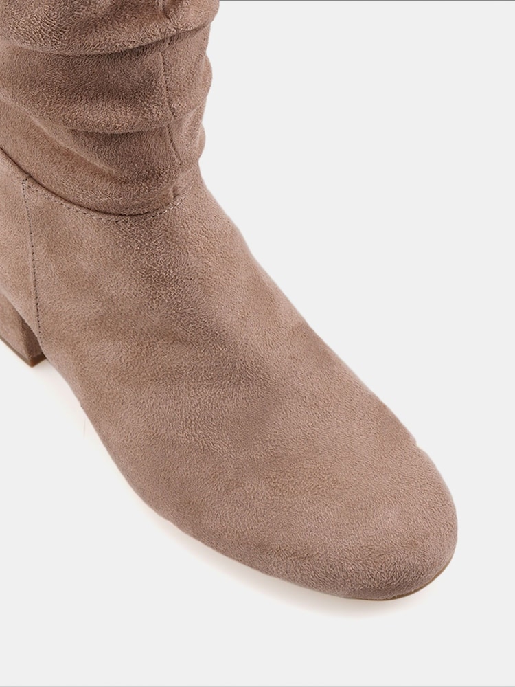 Novo Natural Standard Fit ERIN Rouched Block Heel Knee High Boots - Image 5 of 5