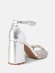 Novo Silver Cassia Diamante Block Heels - Image 4 of 6