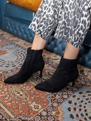 Novo Black Regular Fit Felicia Point Mid Heel Ankle Boots - Image 1 of 5