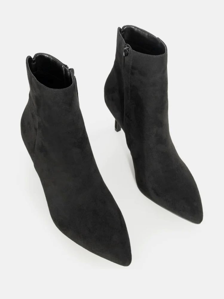 Novo Black Regular Fit Felicia Point Mid Heel Ankle Boots - Image 3 of 5