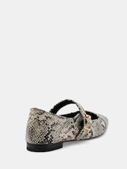 Novo Snake Print Standard Fit Cesena Mary Jane Flat Ballerina Shoes - Image 6 of 6
