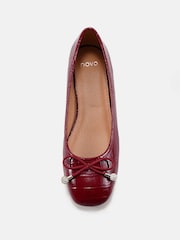 Novo Red Regular Fit Chioggia Low Heel Emeblished Bow Ballerina Shoes - Image 4 of 5