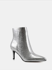 Novo Silver Regular Fit Felicia Point Mid Heel Ankle Boots - Image 3 of 5