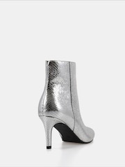 Novo Silver Regular Fit Felicia Point Mid Heel Ankle Boots - Image 4 of 5